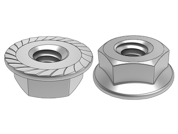 ASME B18.2.2.12 Écrous hexagonaux à embase avec dents cannelées (avec dents antidérapantes)