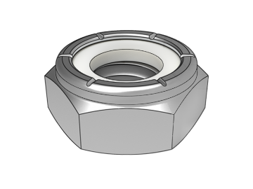 ASME B18.16.6.4 Écrou mince de blocage hexagonal à insert non métallique blanc de type NTE